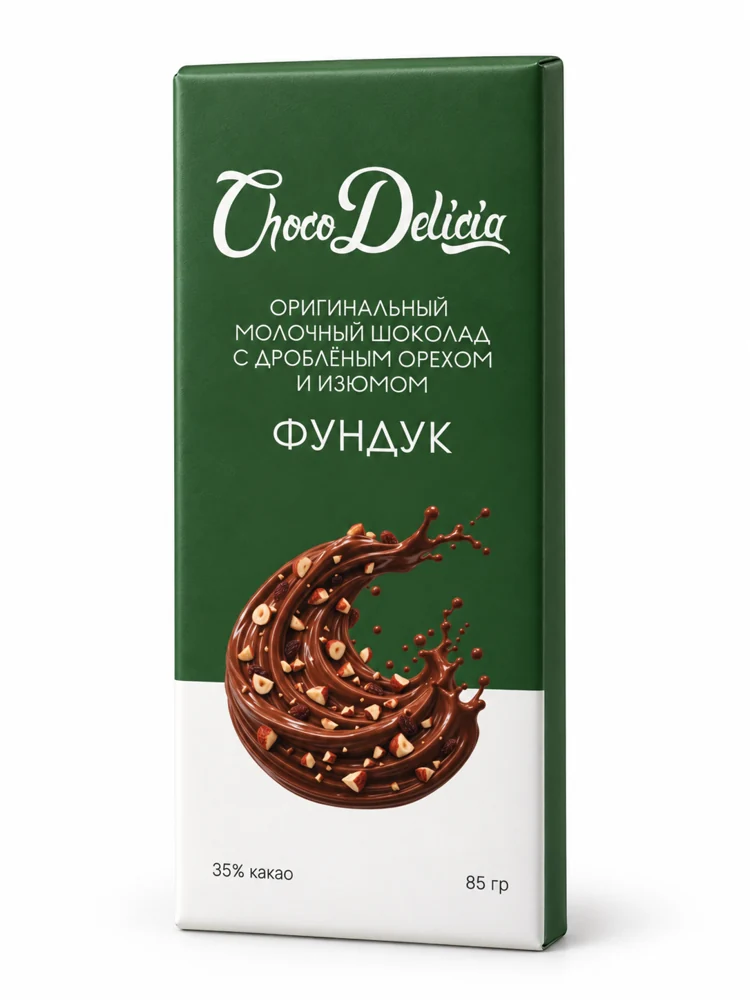 ChocoDelicia — Фундук и изюм, 85 г